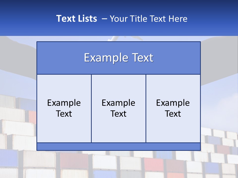 Two People Shaking Hands In Front Of A Wall Of Shipping Containers PowerPoint Template