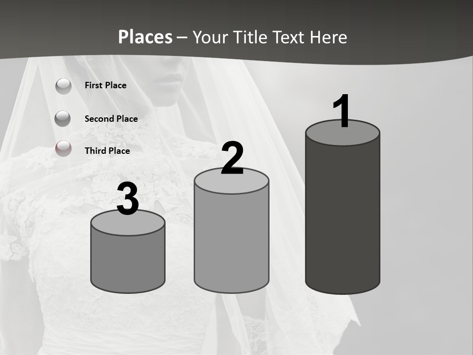 A Woman In A Wedding Dress With A Veil On Her Head PowerPoint Template