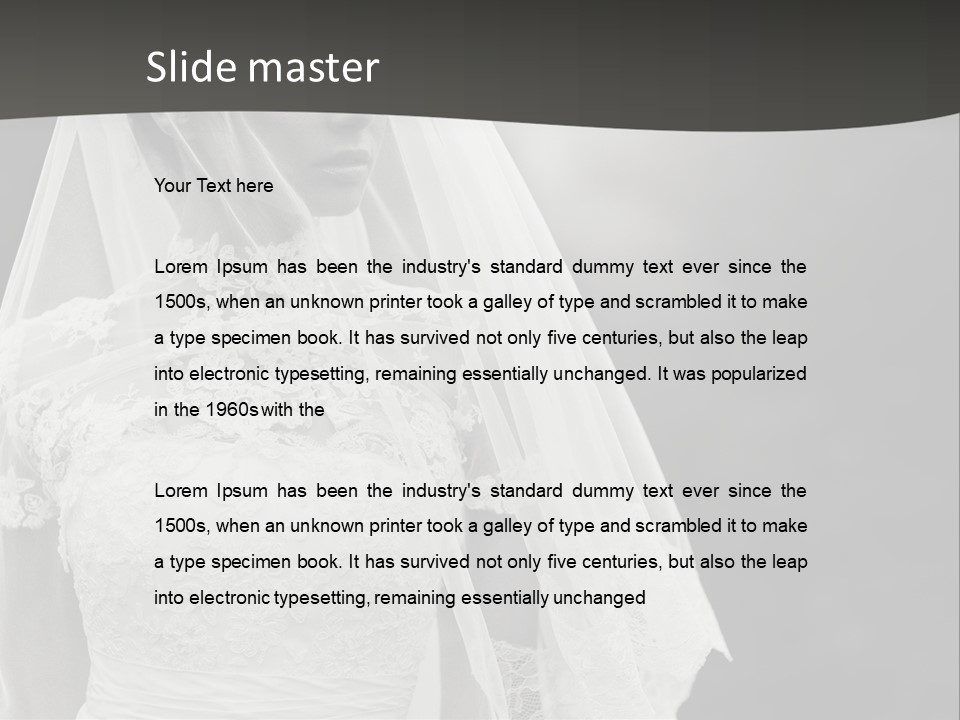 A Woman In A Wedding Dress With A Veil On Her Head PowerPoint Template