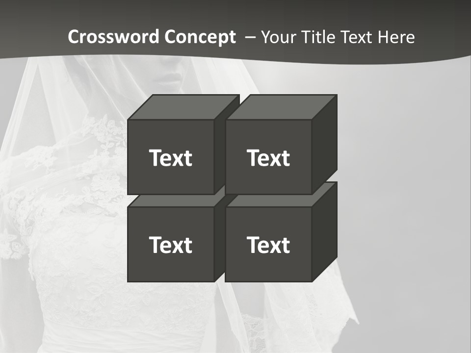 A Woman In A Wedding Dress With A Veil On Her Head PowerPoint Template