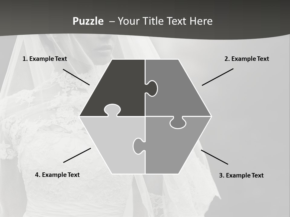 A Woman In A Wedding Dress With A Veil On Her Head PowerPoint Template