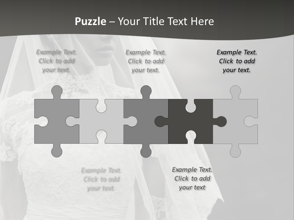 A Woman In A Wedding Dress With A Veil On Her Head PowerPoint Template