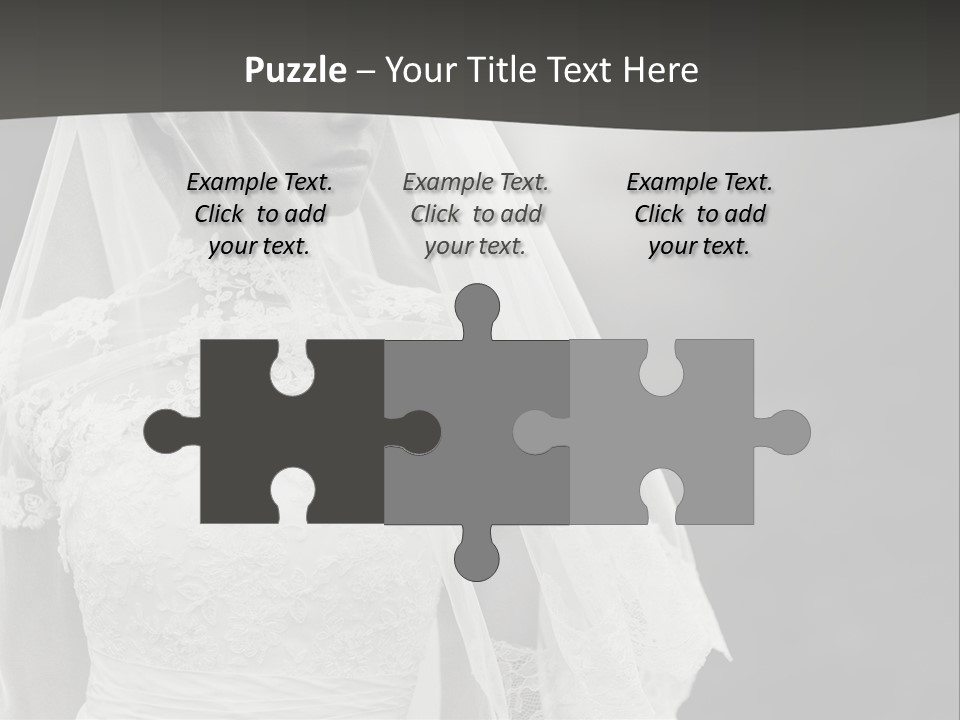 A Woman In A Wedding Dress With A Veil On Her Head PowerPoint Template