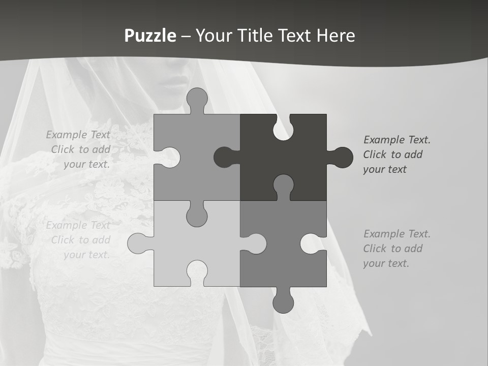 A Woman In A Wedding Dress With A Veil On Her Head PowerPoint Template