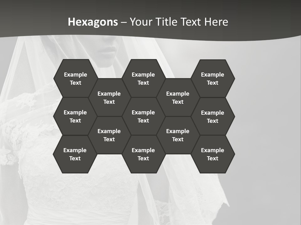 A Woman In A Wedding Dress With A Veil On Her Head PowerPoint Template