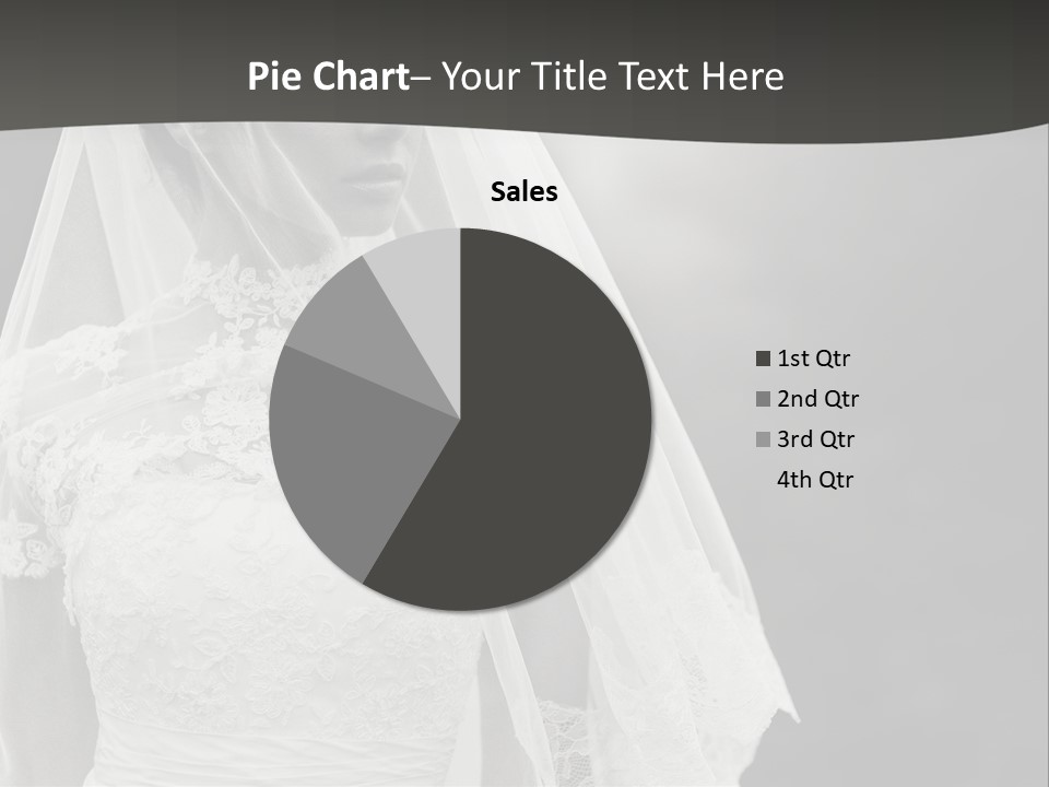 A Woman In A Wedding Dress With A Veil On Her Head PowerPoint Template