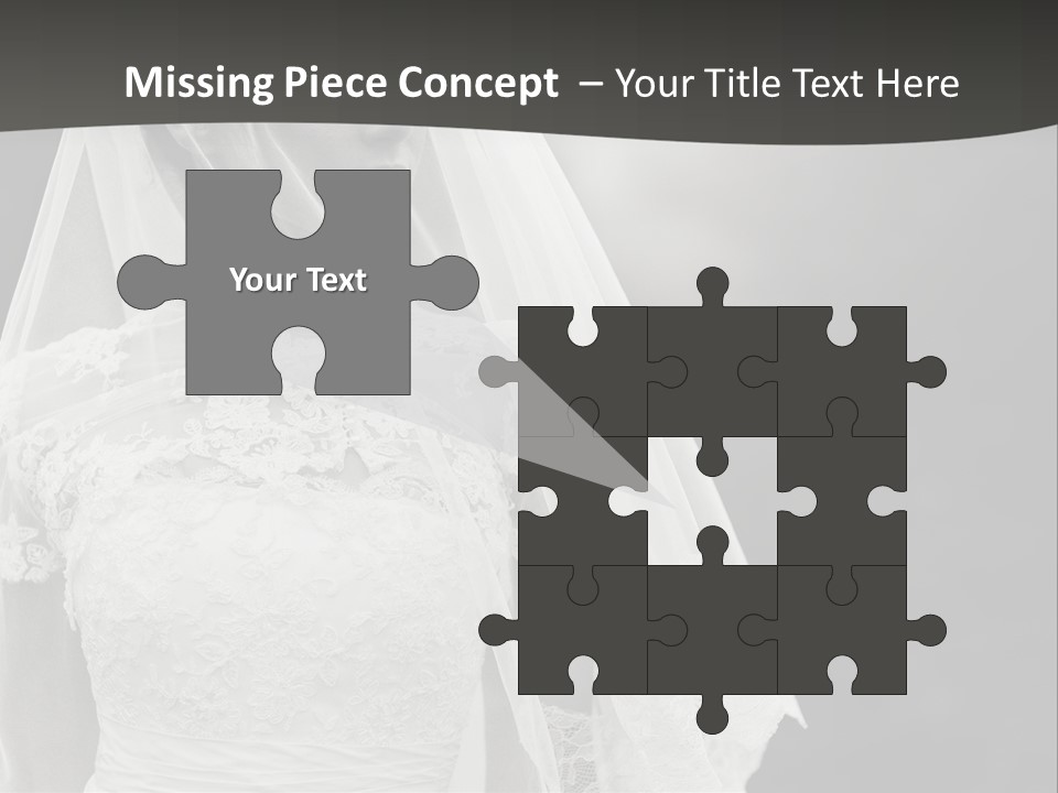 A Woman In A Wedding Dress With A Veil On Her Head PowerPoint Template