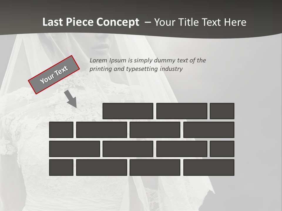 A Woman In A Wedding Dress With A Veil On Her Head PowerPoint Template