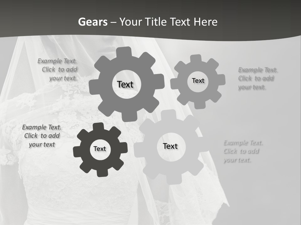 A Woman In A Wedding Dress With A Veil On Her Head PowerPoint Template