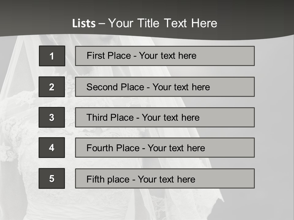 A Woman In A Wedding Dress With A Veil On Her Head PowerPoint Template