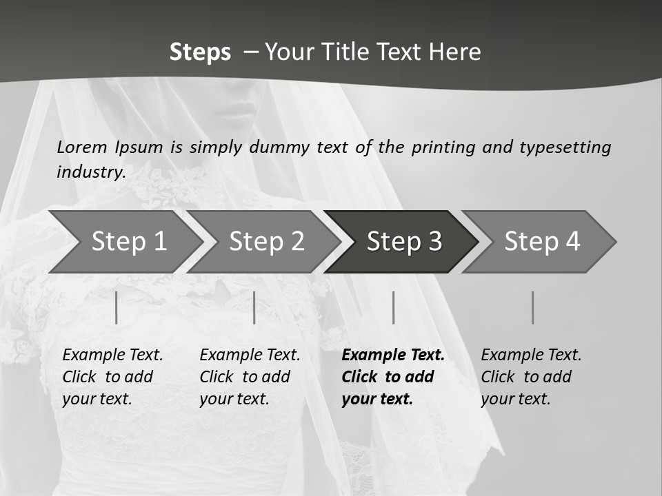 A Woman In A Wedding Dress With A Veil On Her Head PowerPoint Template