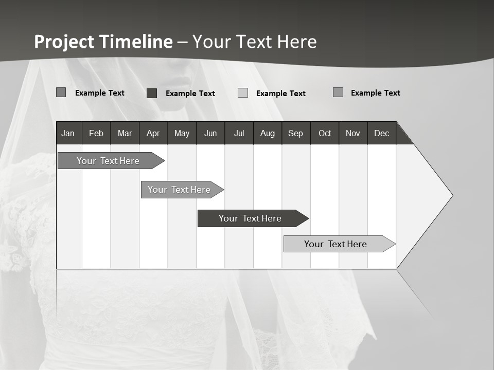 A Woman In A Wedding Dress With A Veil On Her Head PowerPoint Template