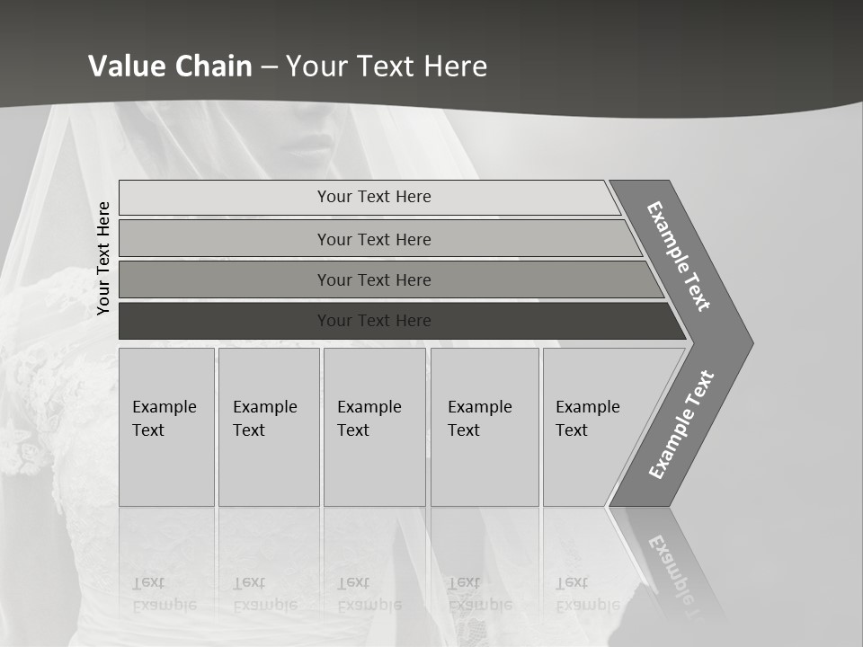 A Woman In A Wedding Dress With A Veil On Her Head PowerPoint Template