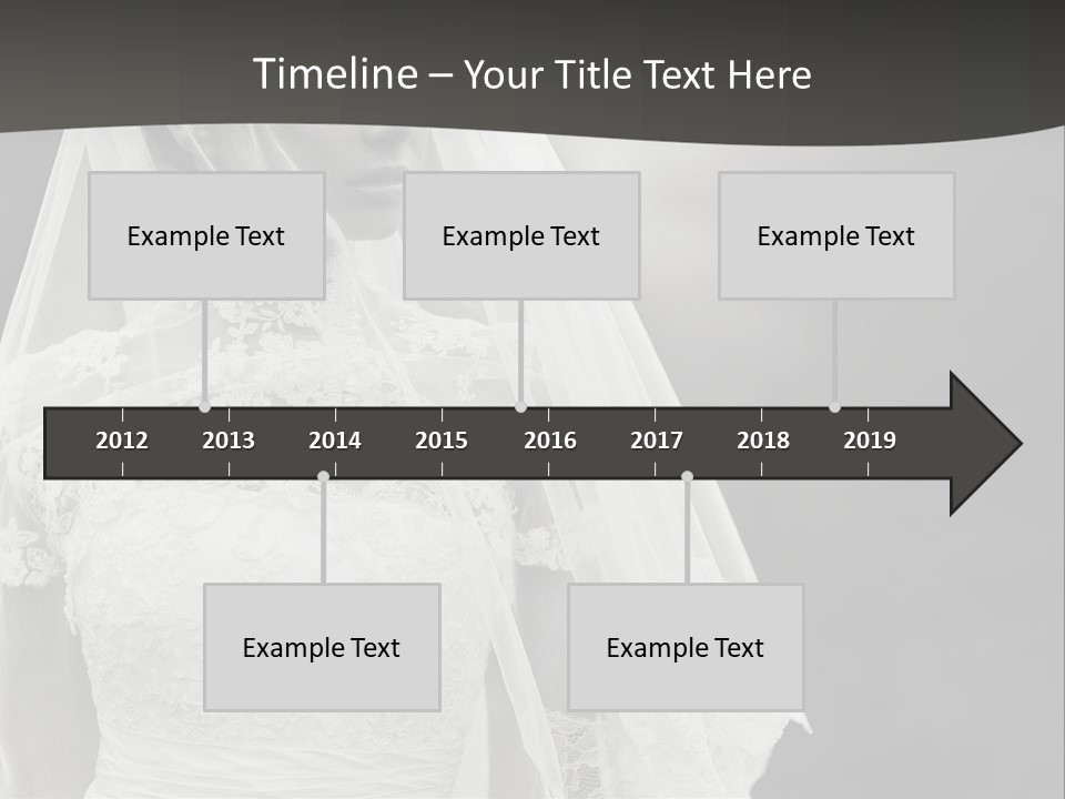 A Woman In A Wedding Dress With A Veil On Her Head PowerPoint Template