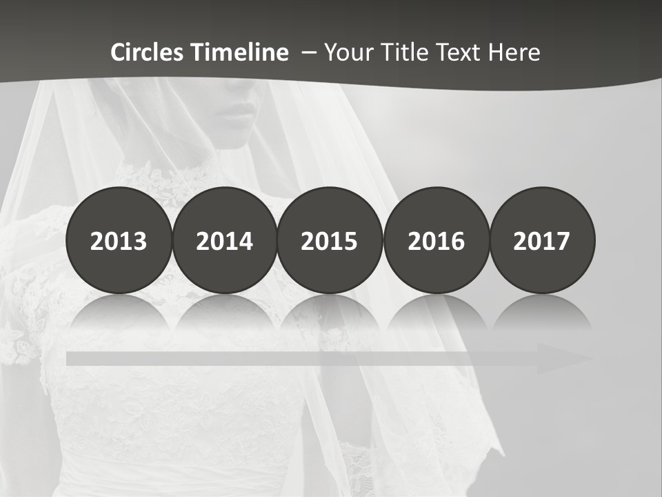 A Woman In A Wedding Dress With A Veil On Her Head PowerPoint Template