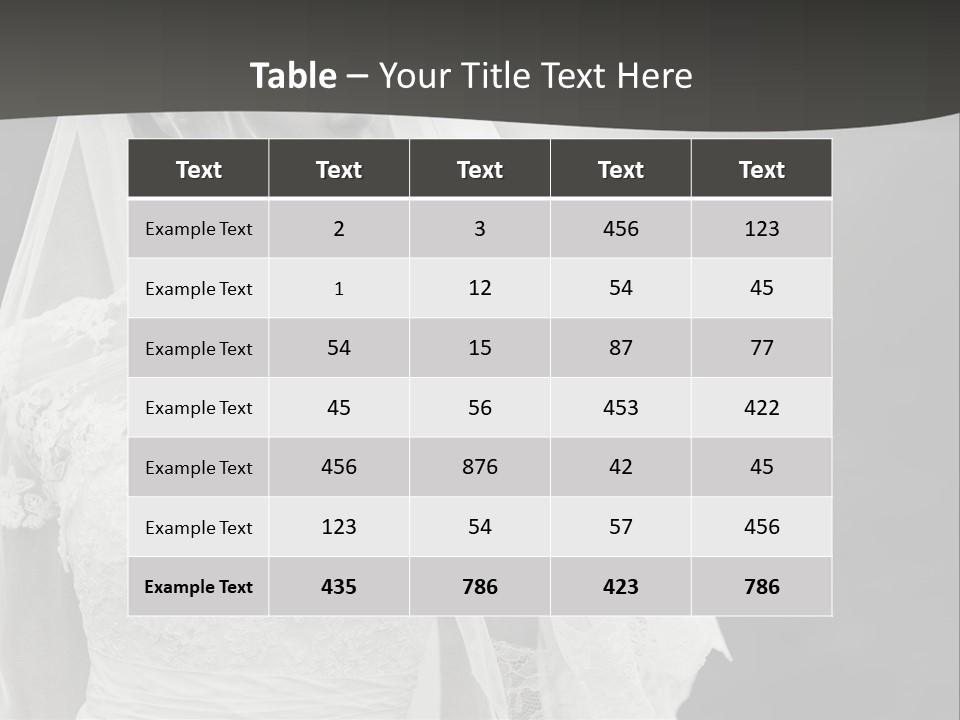 A Woman In A Wedding Dress With A Veil On Her Head PowerPoint Template