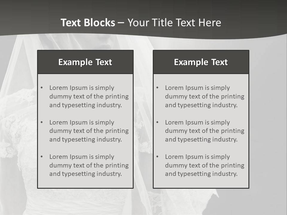 A Woman In A Wedding Dress With A Veil On Her Head PowerPoint Template
