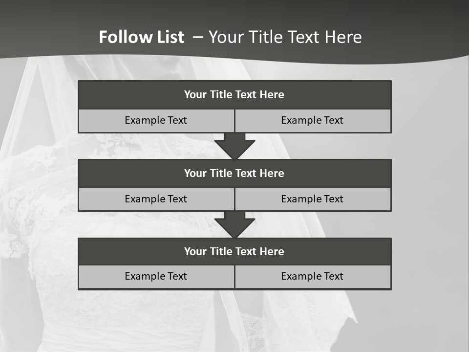 A Woman In A Wedding Dress With A Veil On Her Head PowerPoint Template