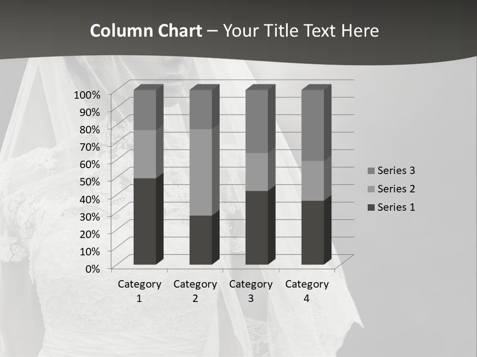A Woman In A Wedding Dress With A Veil On Her Head PowerPoint Template