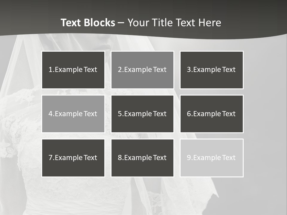 A Woman In A Wedding Dress With A Veil On Her Head PowerPoint Template