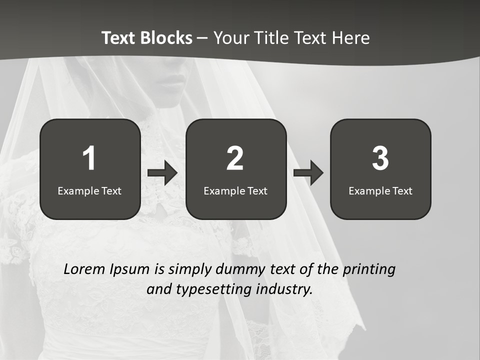A Woman In A Wedding Dress With A Veil On Her Head PowerPoint Template
