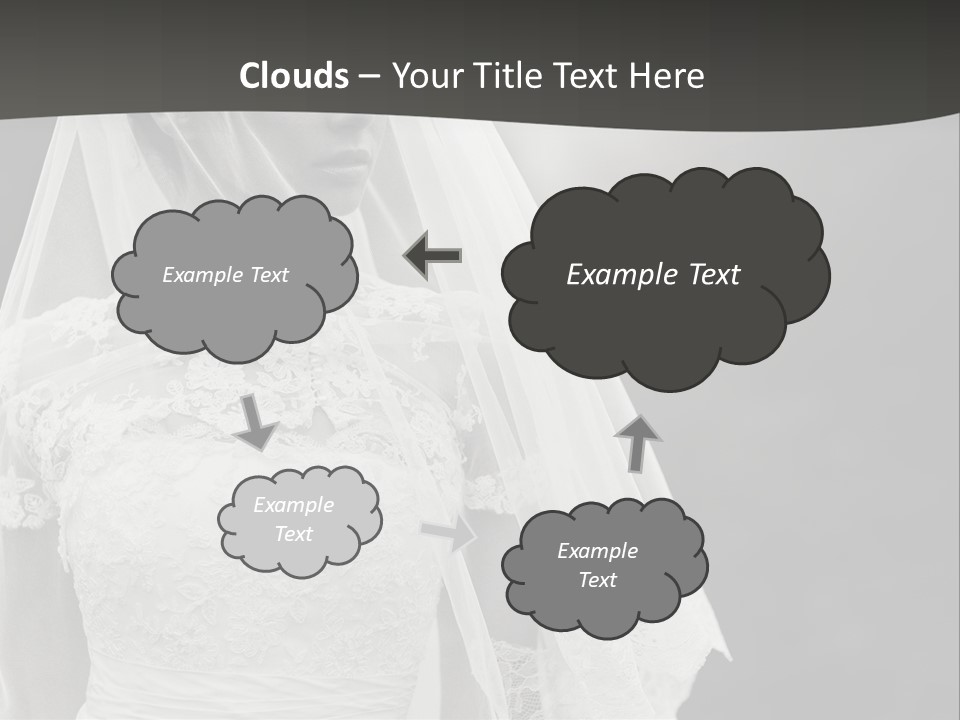 A Woman In A Wedding Dress With A Veil On Her Head PowerPoint Template