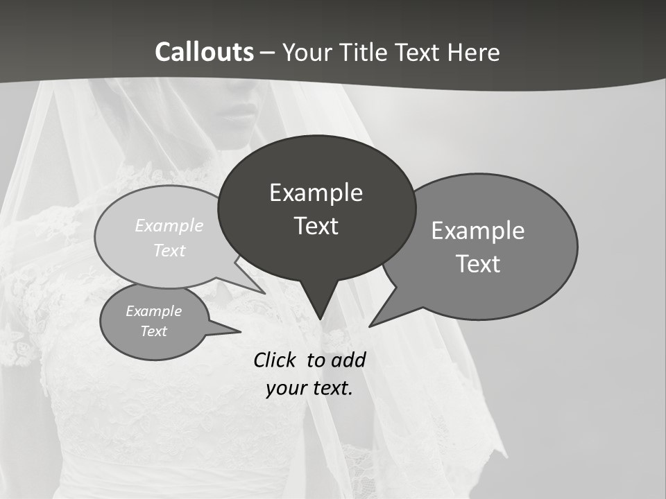 A Woman In A Wedding Dress With A Veil On Her Head PowerPoint Template