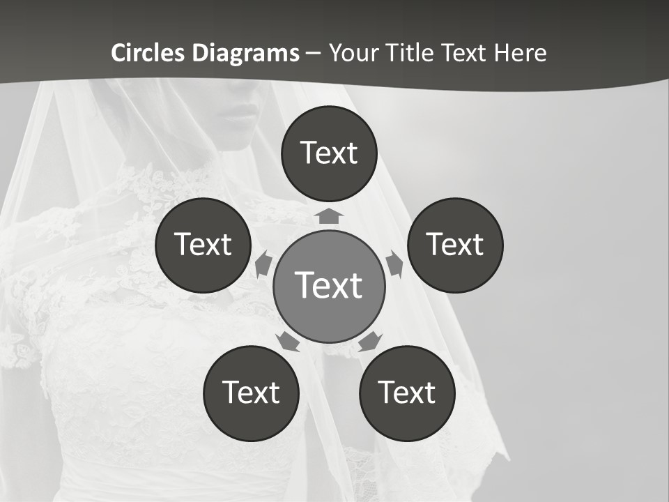 A Woman In A Wedding Dress With A Veil On Her Head PowerPoint Template