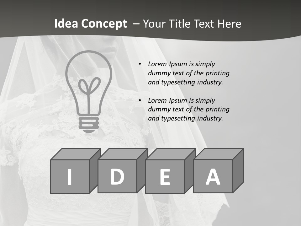 A Woman In A Wedding Dress With A Veil On Her Head PowerPoint Template