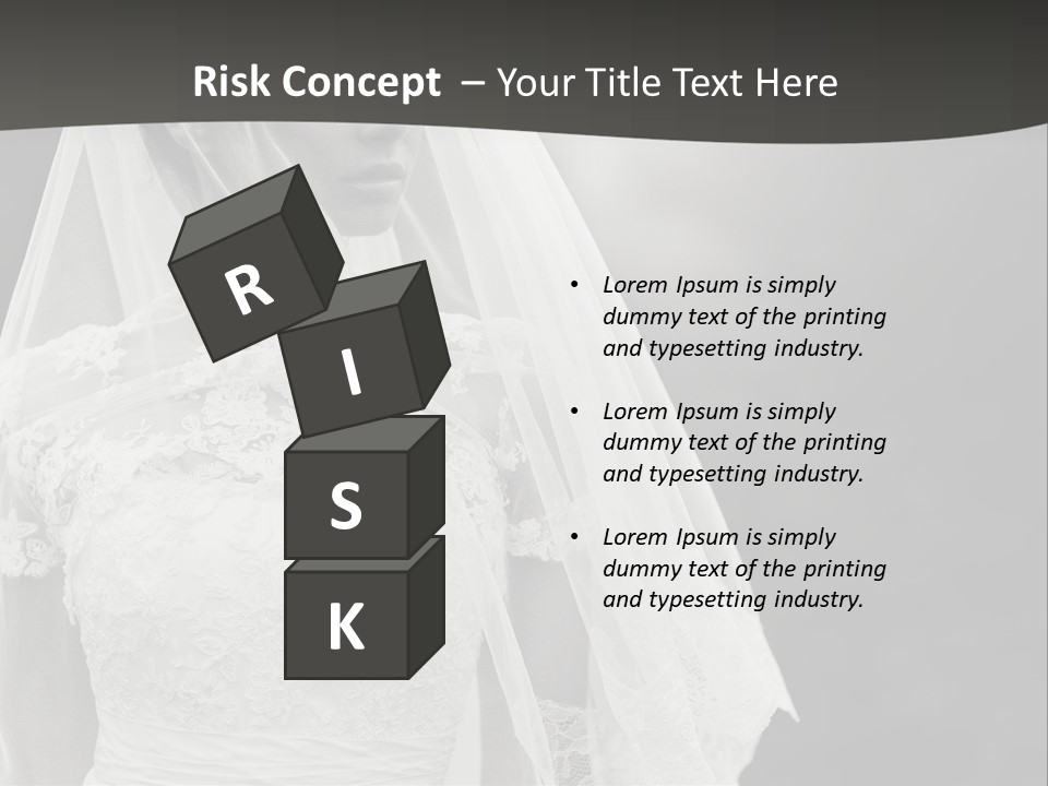 A Woman In A Wedding Dress With A Veil On Her Head PowerPoint Template