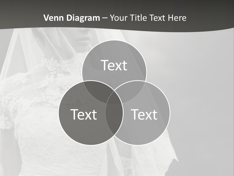 A Woman In A Wedding Dress With A Veil On Her Head PowerPoint Template