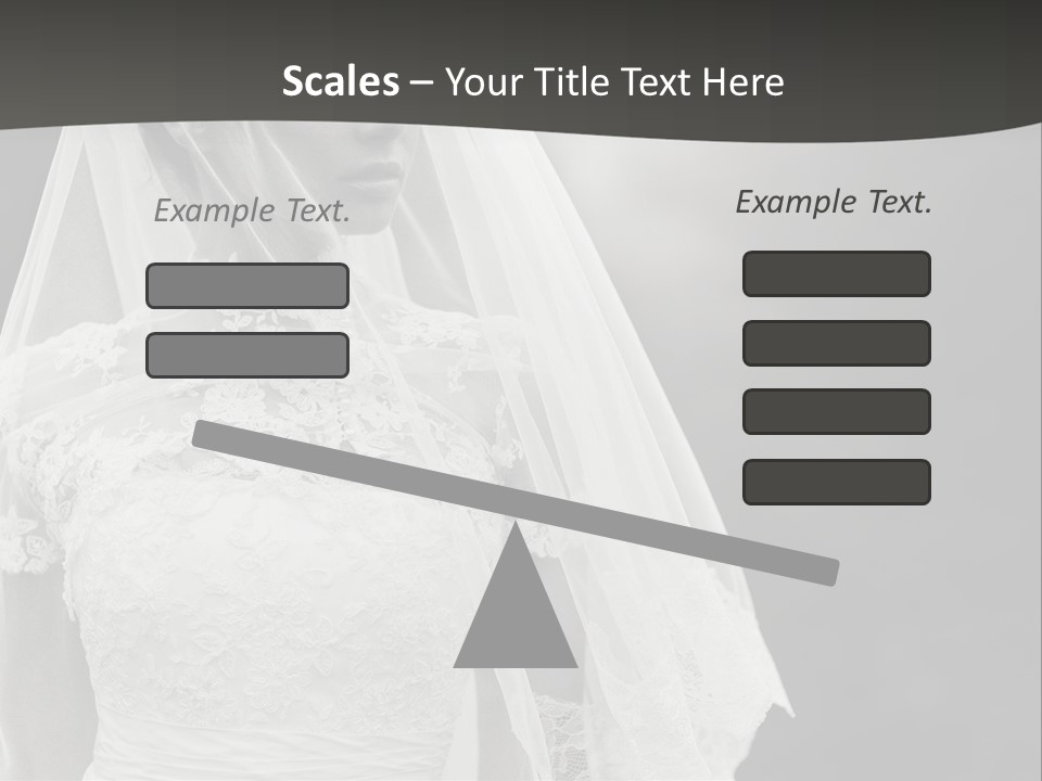 A Woman In A Wedding Dress With A Veil On Her Head PowerPoint Template