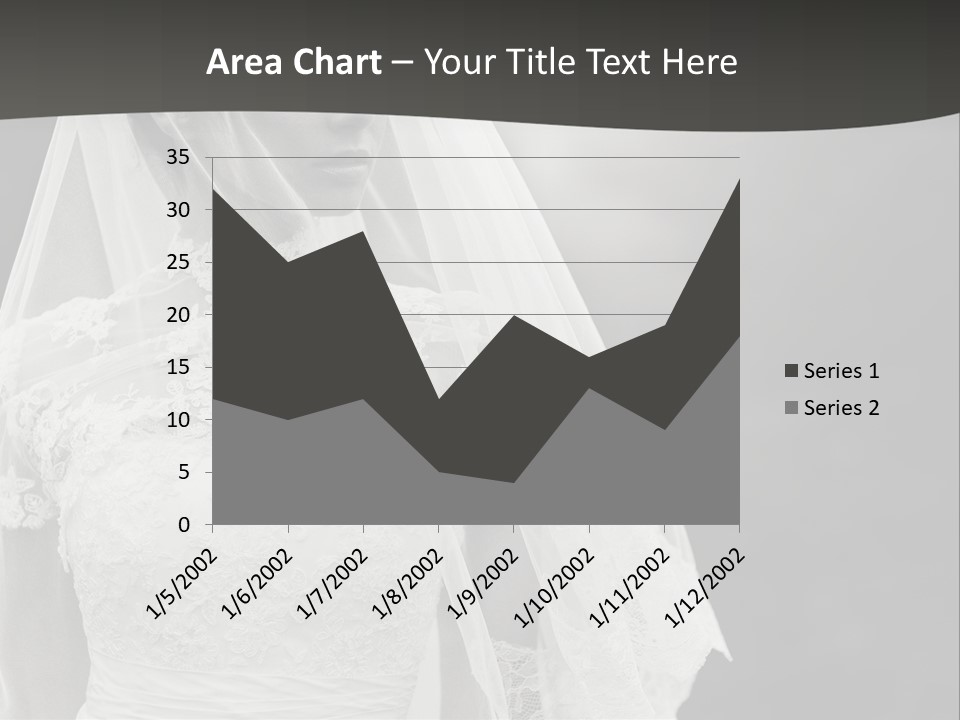A Woman In A Wedding Dress With A Veil On Her Head PowerPoint Template