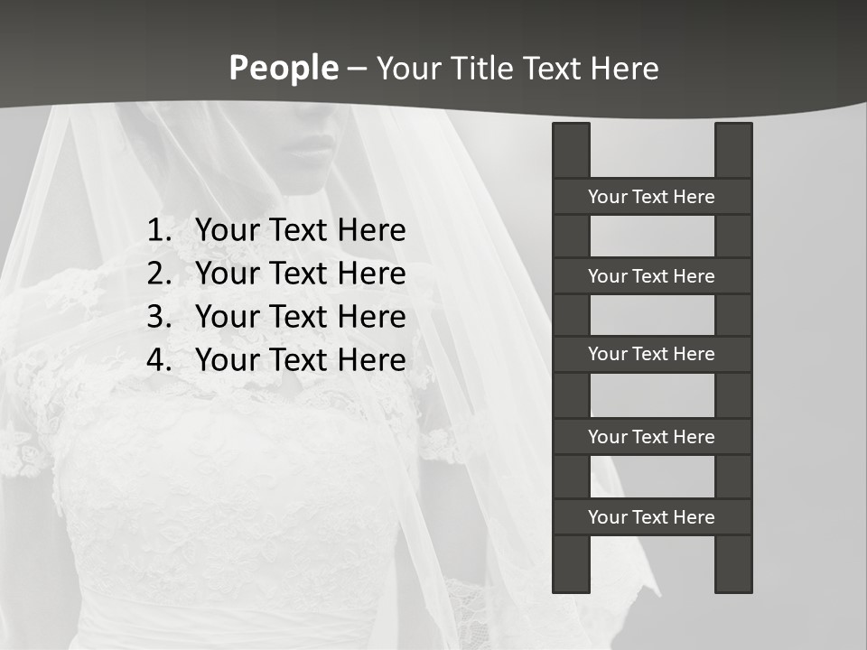 A Woman In A Wedding Dress With A Veil On Her Head PowerPoint Template