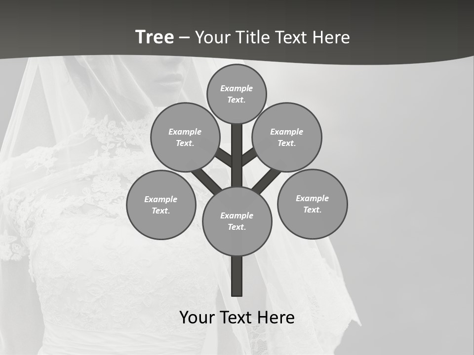 A Woman In A Wedding Dress With A Veil On Her Head PowerPoint Template