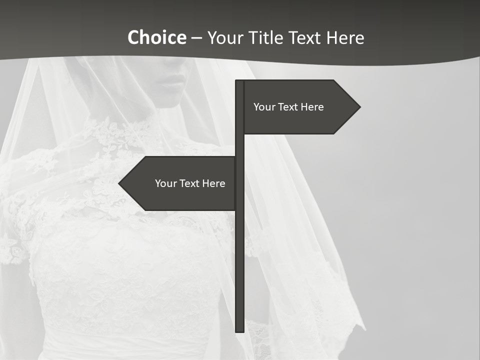 A Woman In A Wedding Dress With A Veil On Her Head PowerPoint Template