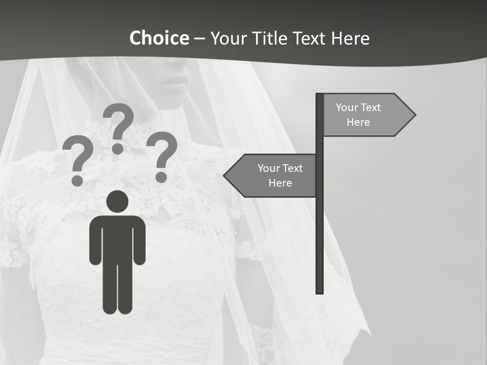 A Woman In A Wedding Dress With A Veil On Her Head PowerPoint Template