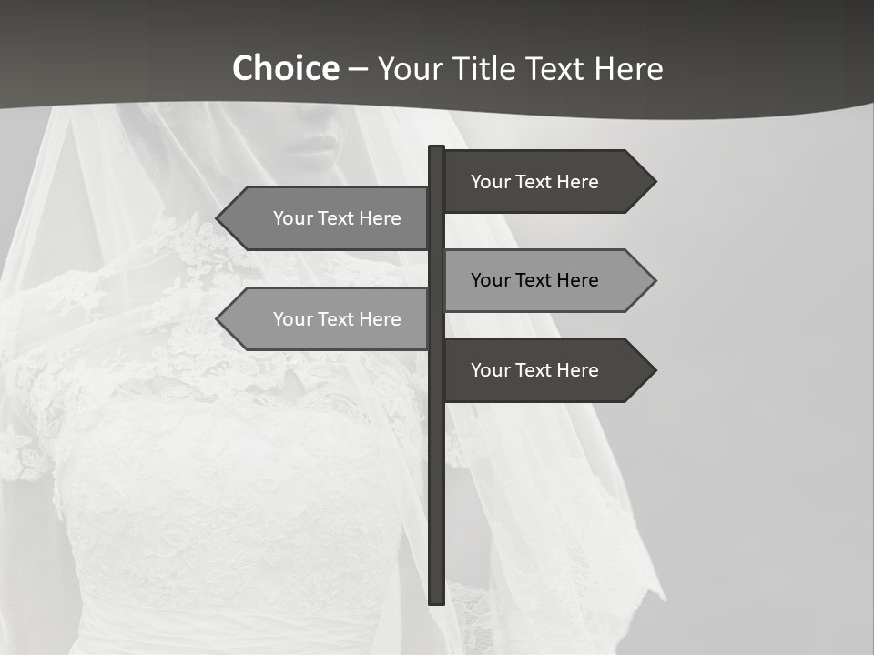 A Woman In A Wedding Dress With A Veil On Her Head PowerPoint Template