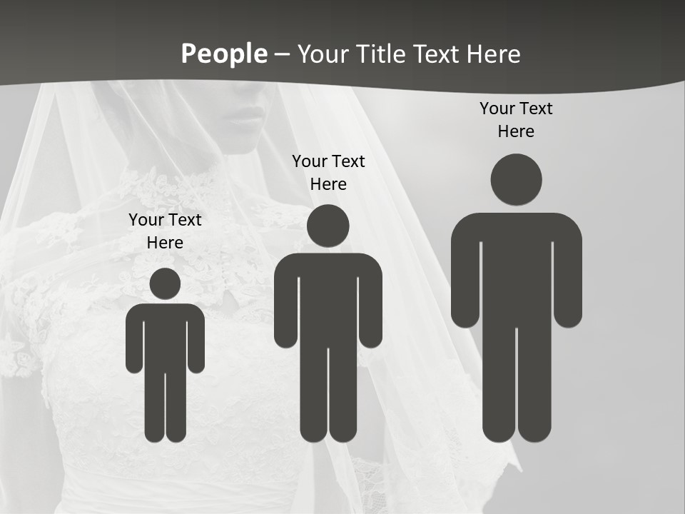 A Woman In A Wedding Dress With A Veil On Her Head PowerPoint Template