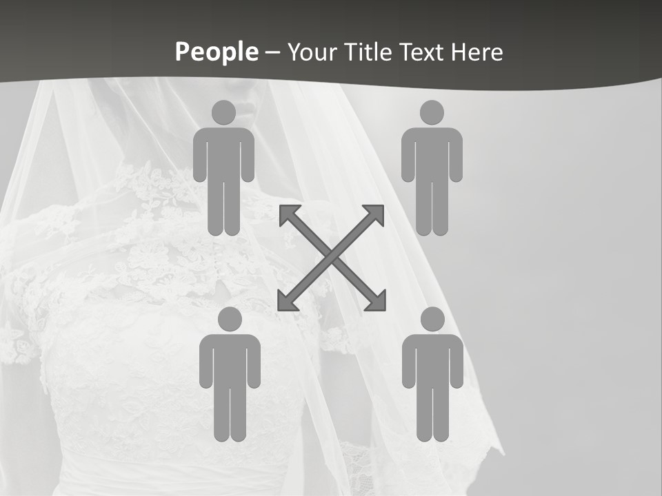 A Woman In A Wedding Dress With A Veil On Her Head PowerPoint Template