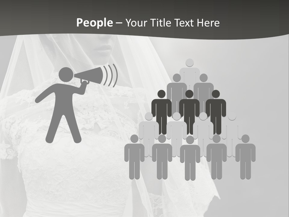 A Woman In A Wedding Dress With A Veil On Her Head PowerPoint Template