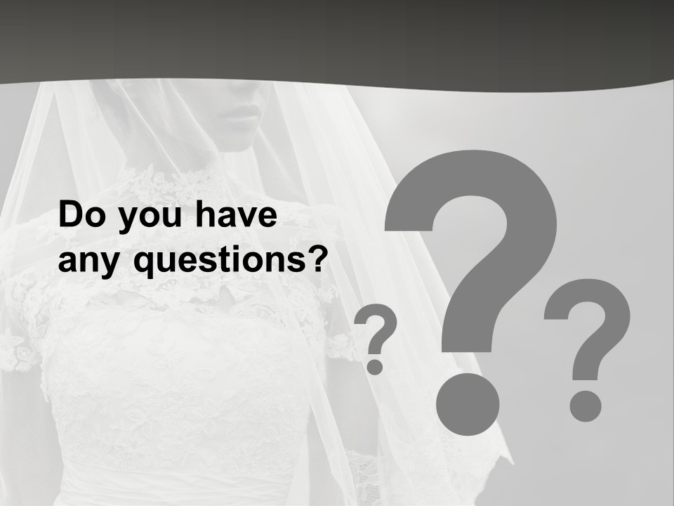 A Woman In A Wedding Dress With A Veil On Her Head PowerPoint Template