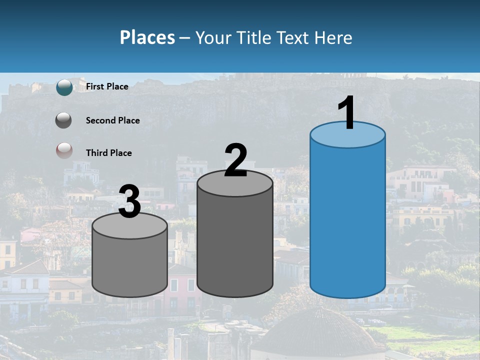 A Picture Of A City With A Mountain In The Background PowerPoint Template