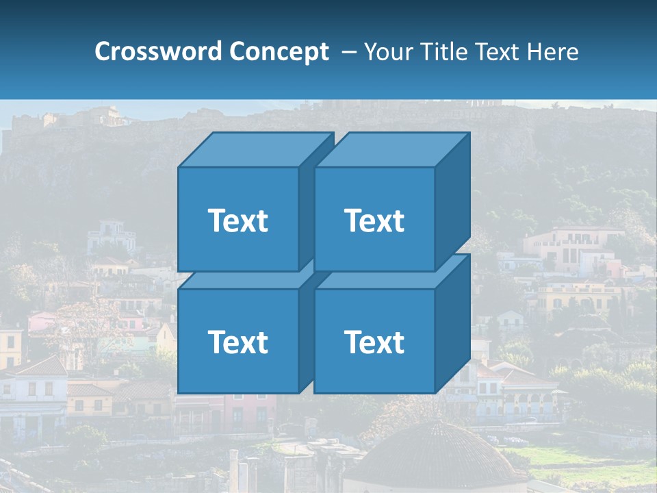 A Picture Of A City With A Mountain In The Background PowerPoint Template