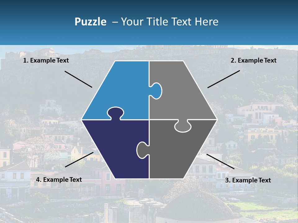 A Picture Of A City With A Mountain In The Background PowerPoint Template