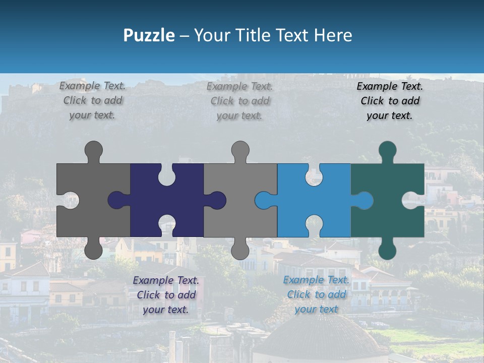 A Picture Of A City With A Mountain In The Background PowerPoint Template