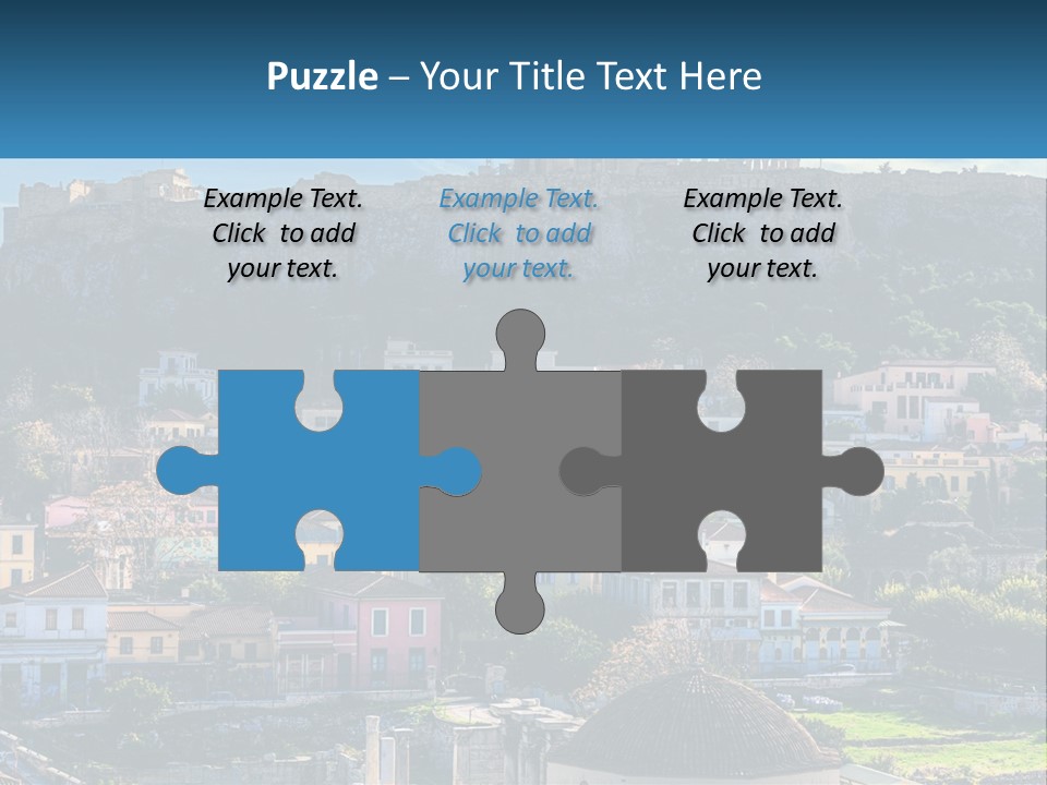 A Picture Of A City With A Mountain In The Background PowerPoint Template