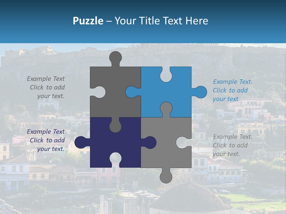 A Picture Of A City With A Mountain In The Background PowerPoint Template