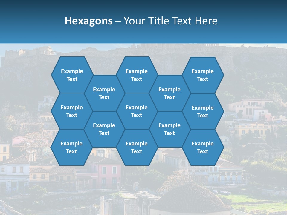 A Picture Of A City With A Mountain In The Background PowerPoint Template