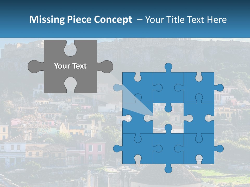 A Picture Of A City With A Mountain In The Background PowerPoint Template